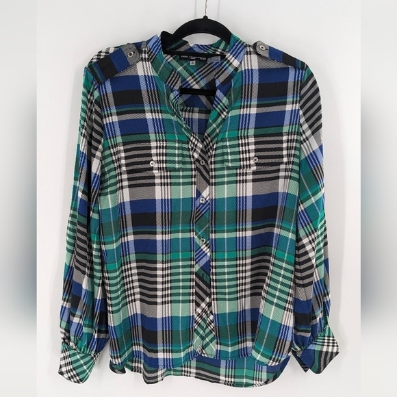 Karl Lagerfeld Long Sleeve Top Blouse Button Down M - Picture 1 of 9